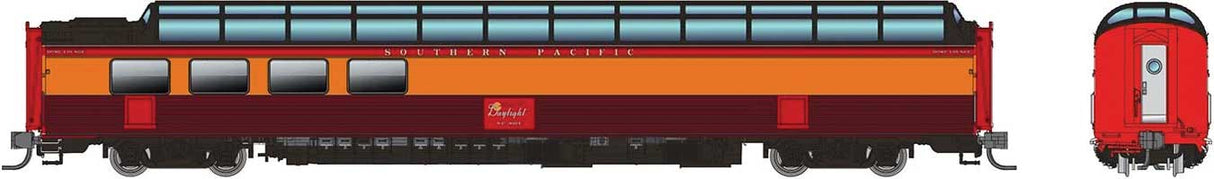 SP 3/4 Dome Lounge Fluted Sides - Ready to Run -- Southern Pacific #3604 (Daylight; red, orange, black)
