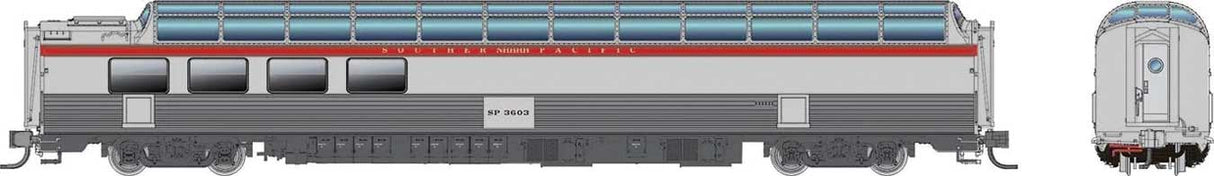 SP 3/4 Dome Lounge Fluted Sides - Ready to Run -- Southern Pacific #3603 (silver, red)