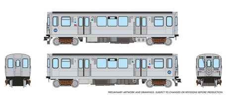 Budd 2600 Series L 2-Car Pair - Standard DC -- Chicago Transit Authority CTA (stainless steel, blue, Circle Logo)