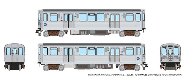 Budd 2600 Series L 2-Car Pair - Standard DC -- Chicago Transit Authority CTA (stainless steel, blue, Circle Logo)