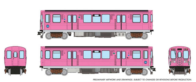 Budd 2600 Series L 2-Car Pair - Standard DC -- Chicago Transit Authority CTA (Pink Line Promotional Scheme)