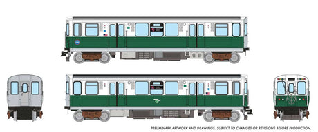 Budd 2600 Series L 2-Car Pair - Standard DC -- Chicago Transit Authority CTA (75th Anniversary Scheme, white, green)