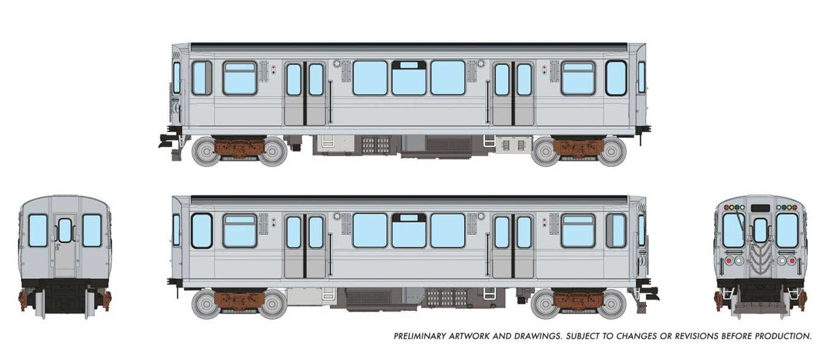 Budd 2600 Series L 2-Car Pair - Sound and DCC -- Painted, Unlettered (stainless steel)