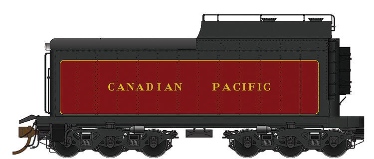 12,000-Gallon Oil Tender with Commonwealth Trucks - Ready to Run -- Canadian Pacific (black, maroon)