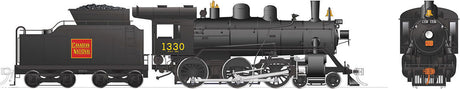 Class H-6-d 4-6-0 with Steel Cab - LokSound and DCC -- Canadian National 1330 (black, red, Straight Wafer Logo)