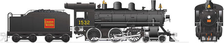 Class H-6-g 4-6-0 with Steel Cab - LokSound and DCC -- Canadian National 1532 (black, red, Straight Wafer Logo)