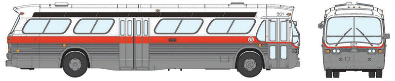 1959-1986 GM New Look/Fishbowl Bus - Standard - Assembled -- Pittsburgh (Port Authority) #2476 (silver, white, red)