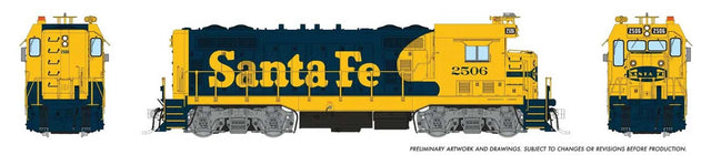 Santa Fe CF7 w/Square Cab - Standard DC -- Santa Fe #2600 (Warbonnet, blue, yellow)