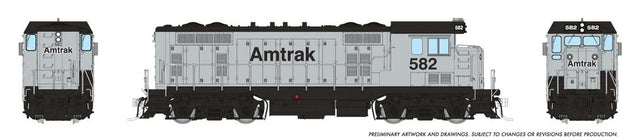 Santa Fe CF7 w/Square Cab - Standard DC -- Amtrak #582 (silver, black)