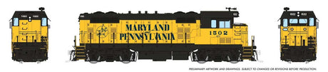 Santa Fe CF7 w/Square Cab - Standard DC -- Maryland & Pennsylvania #1502 (yellow, black)