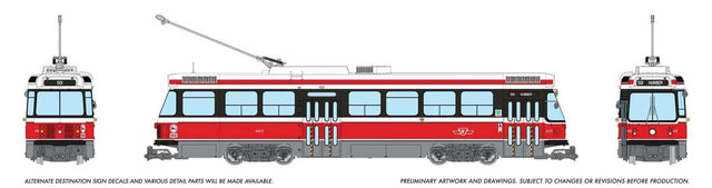 Canadian Light Rail Vehicle CLRV - Standard DC -- Toronto Transit Commission TTC #4010 (Early, red, white)