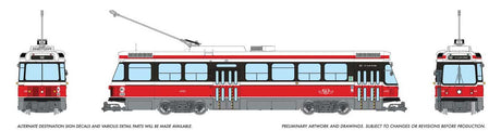 Canadian Light Rail Vehicle CLRV - Standard DC -- Toronto Transit Commission TTC #4085 (Early, red, white)