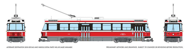 Canadian Light Rail Vehicle CLRV - Standard DC -- Toronto Transit Commission TTC #4085 (Early, red, white)