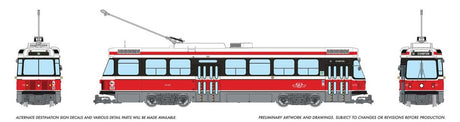 Canadian Light Rail Vehicle CLRV - Standard DC -- Toronto Transit Commission TTC #4135 (Early, red, white)