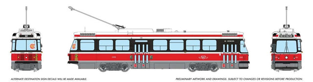 Canadian Light Rail Vehicle CLRV - Standard DC -- Toronto Transit Commission TTC #4068 (Late, red, white)