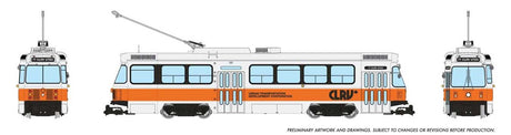 Canadian Light Rail Vehicle CLRV - Standard DC -- UTDC Concept Scheme (white, orange)
