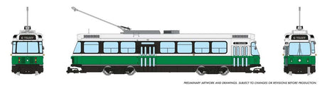 Canadian Light Rail Vehicle CLRV - Standard DC -- MBTA Boston (Fantasy Scheme, white, green)
