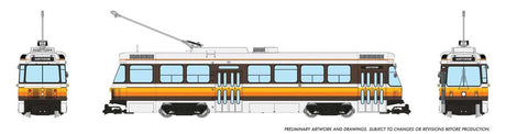 Canadian Light Rail Vehicle CLRV - Standard DC -- Buffalo, NY (Fantasy Scheme, white, orange, yellow, brown, black)