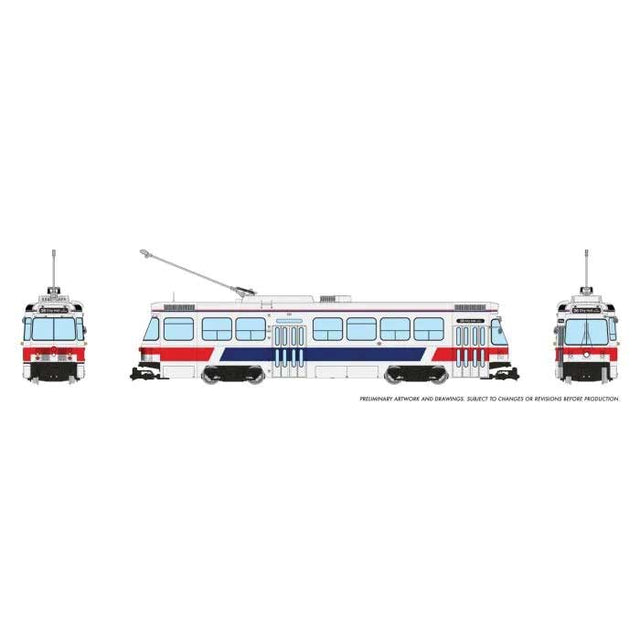 Canadian Light Rail Vehicle CLRV - Standard DC -- SEPTA (Fantasy Scheme, white, red, blue)