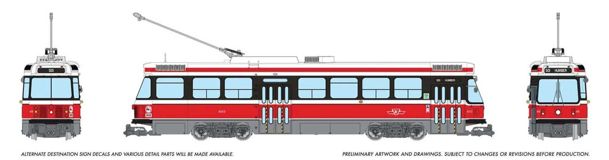 Canadian Light Rail Vehicle CLRV - Sound and DCC -- Toronto Transit Commission TTC #4010 (Early, red, white)