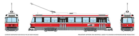 Canadian Light Rail Vehicle CLRV - Sound and DCC -- Boston MBTA UTDC Demonstrator #4031 (red, white)