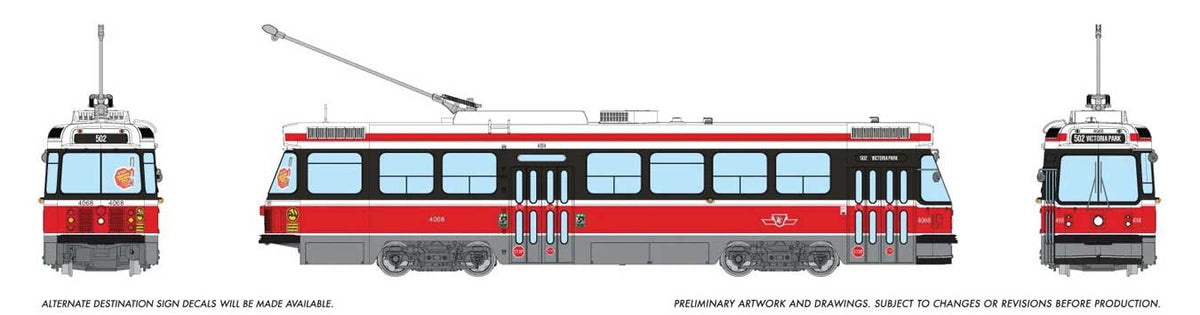 Canadian Light Rail Vehicle CLRV - Sound and DCC -- Toronto Transit Commission TTC #4068 (Late, red, white)
