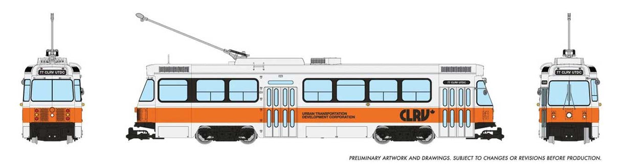 Canadian Light Rail Vehicle CLRV - Sound and DCC -- UTDC Concept Scheme (white, orange)