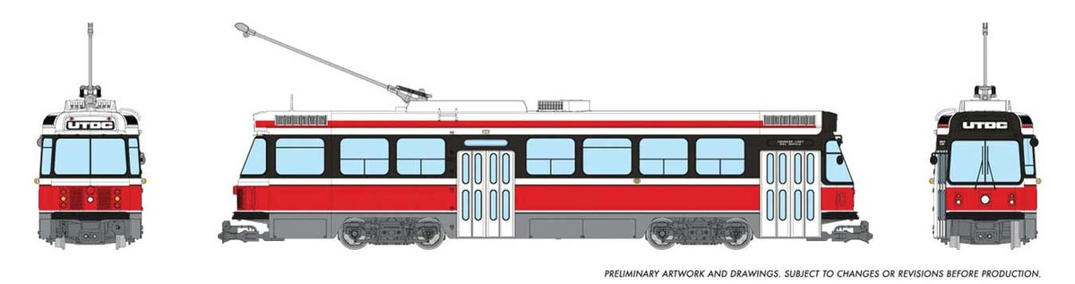 Canadian Light Rail Vehicle CLRV - Sound and DCC -- UTDC Demonstrator Unlettered, (red, white)