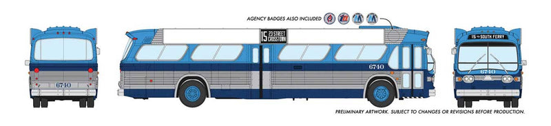 1960s-1986 GM New Look-Fishbowl Bus - Standard - Assembled -- New York City MTA 8170 (silver, two-tone blue)