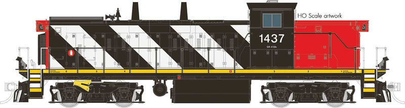 GMD-1 1400-Series 4-Axle Version w/LokSound & DCC -- Canadian National #1434 (black, red Nose, white Stripes)