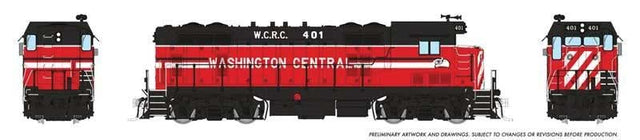 Santa Fe CF7 w/Square Cab - Sound and DCC -- Washington Central #401 (red, black, white)