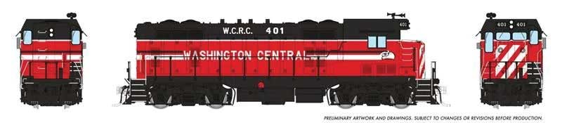 Santa Fe CF7 w/Square Cab - Sound and DCC -- Washington Central #402 (red, black, white)