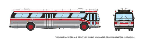 1959-1986 GM New Look/Fishbowl Bus - Deluxe Lighted - Assembled -- Toronto Transit Commission TTC #8585 (CLRV Scheme, black, red, white, silver
