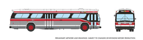 1959-1986 GM New Look/Fishbowl Bus - Deluxe Lighted - Assembled -- Toronto Transit Commission TTC #8897 (CLRV Scheme, black, red, white, silver
