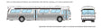1959-1986 GM New Look/Fishbowl Bus - Deluxe Lighted - Assembled -- Painted, Unlettered (Transit w/Single Door, white, silver)