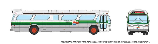 Mid-1960s - 1980s Suburban New Look Bus - Lighted - Assembled -- Golden Gate Transit #890 (white, green silver)