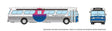 Mid-1960s - 1980s Suburban New Look Bus - Lighted - Assembled -- Metropolitan Provincial Montreal #7255 (white, silver, purple, magenta)
