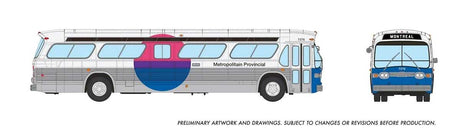 Mid-1960s - 1980s Suburban New Look Bus - Lighted - Assembled -- Metropolitan Provincial Montreal #7276 (white, silver, purple, magenta)