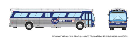 Mid-1960s - 1980s Suburban New Look Bus - Lighted - Assembled -- NASA (Tour Bus, Early Scheme, silver, blue)