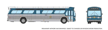 Mid-1960s - 1980s Suburban New Look Bus - Lighted - Assembled -- Public Service Coordinated Transit #534A (silver, blue, white)