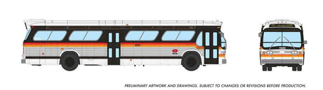 1959-1986 GM New Look/Fishbowl Bus - Deluxe Lighted - Assembled -- Los Angeles SCRTD #1020 (white, black, orange)