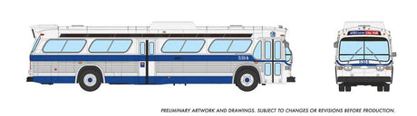 1959-1986 GM New Look/Fishbowl Bus - Deluxe Lighted - Assembled -- New York MTA #5314 (Blitz Scheme, white, blue, silver)