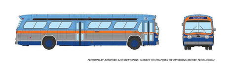 1959-1986 GM New Look/Fishbowl Bus - Deluxe Lighted - Assembled -- Long Island MSBA #684 (blue, orange, silver)