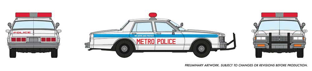 1980-1985 Chevrolet Impala Sedan - Assembled -- Metro Police (white, blue, red)