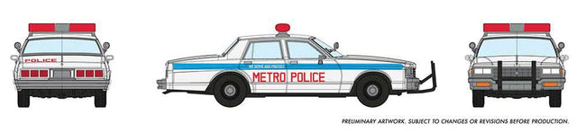 1980-1985 Chevrolet Impala Sedan - Assembled -- Metro Police (white, blue, red)
