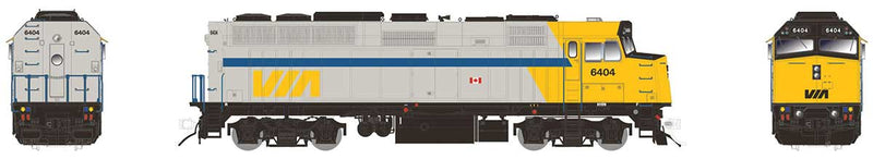 EMD F40PH-2D - LokSound and DCC -- Via Rail Canada 6404 (As-Delivered, gray, yellow, blue)