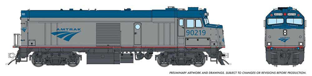Amtrak NPCU Cabbage Cab Car - Standard DC -- Amtrak #90219 (Phase V, silver, blue)