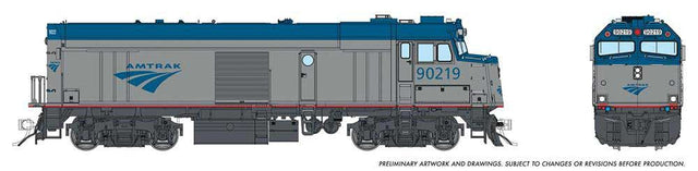 Amtrak NPCU Cabbage Cab Car - Standard DC -- Amtrak #90219 (Phase V, silver, blue)