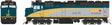 Via Rebuilt F40PH-2D - Standard DC -- VIA Rail Canada #6414 (Renaissance, gray, green, yellow)