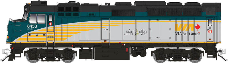 Via Rebuilt F40PH-2D w/Sound & DCC -- Via Rail Canada #6431 (Renaissance Scheme, gray, green, yellow)